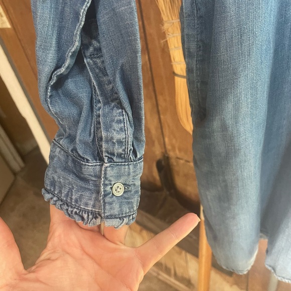 LOFT Ruffled Denim Mini Dress - Picture 6 of 8